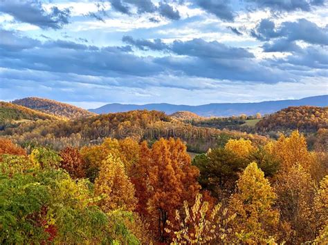 Autumn Hills Covered In Colorful Trees Stock Photo Image Of Skyline