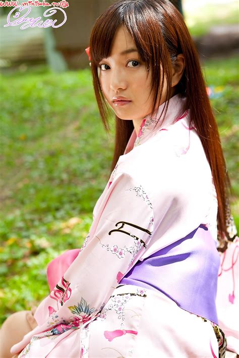 mayumi yamanaka japanese cute idol sexy purple kimono robe in the forest part 1 photo ~ jav