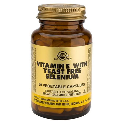 Solgar Vitamin E With Selenium Choose Either 50 Or 100 Capsules