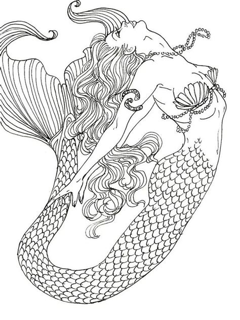 Mermaid Coloring Pages Anime In 2020 Mermaid Coloring Book Detailed