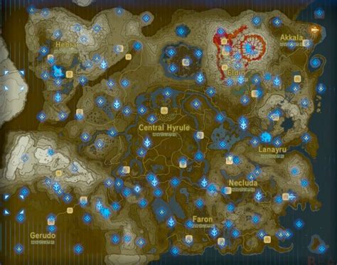 Breath Of The Wild Shrines Map The Video Games Wiki