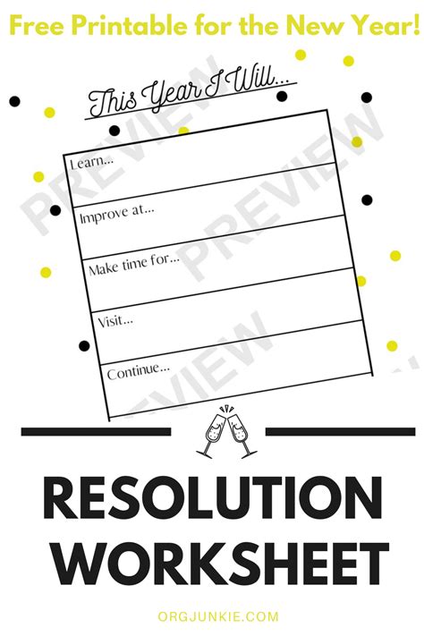 Start The Year Off Right With A New Years Resolution Worksheet Free