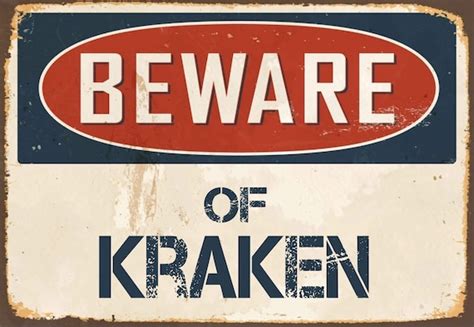 Beware Of Kraken Metal Sign Kraken Sign Kraken Plaque Etsy