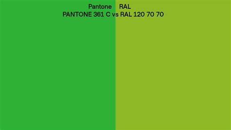 Pantone 361 C Vs Ral Ral 120 70 70 Side By Side Comparison