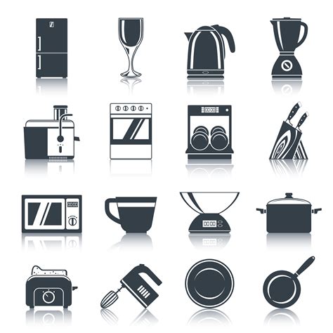 Kitchen Appliances Icons Black 454873 Vector Art At Vecteezy
