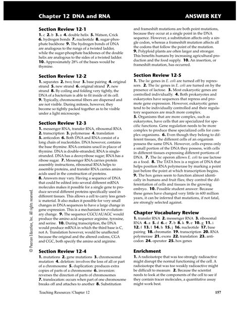 Chromosomes are coiled structures made of dna and proteins that form during cell division and are encoded with genetic instructions for making rna and proteins. Chapter 12 DNA and RNA ANSWER KEY