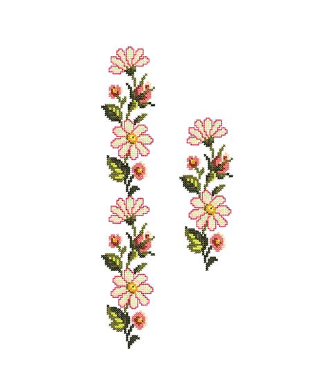Border Flowers Machine Embroidery Design Cross Stitch Etsy