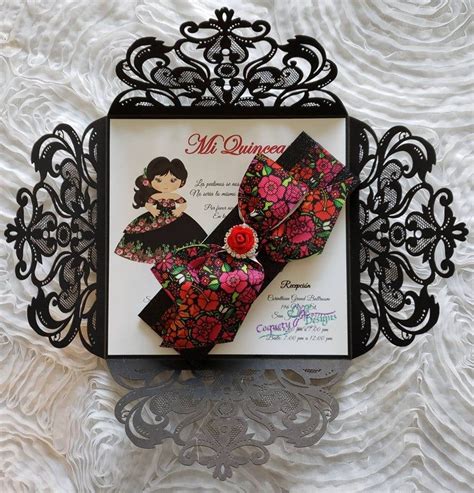 Beautiful Mexican Etsy In Quinceanera Themes Quinceanera Planning Mexican Invitations