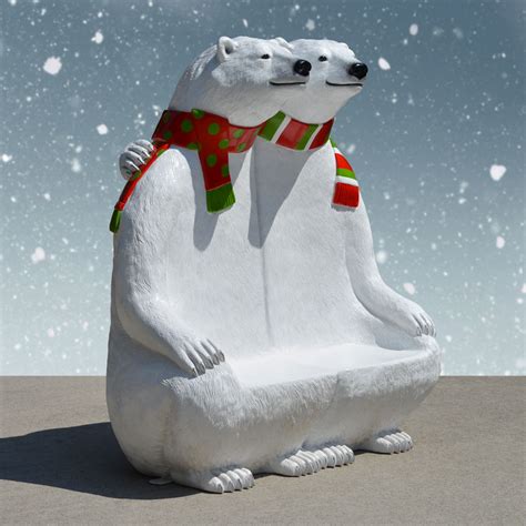 Polar Bear Bench Décor 61 In Christmas Night Inc