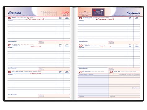 Obrien School Diaries A5 Diary Layouts