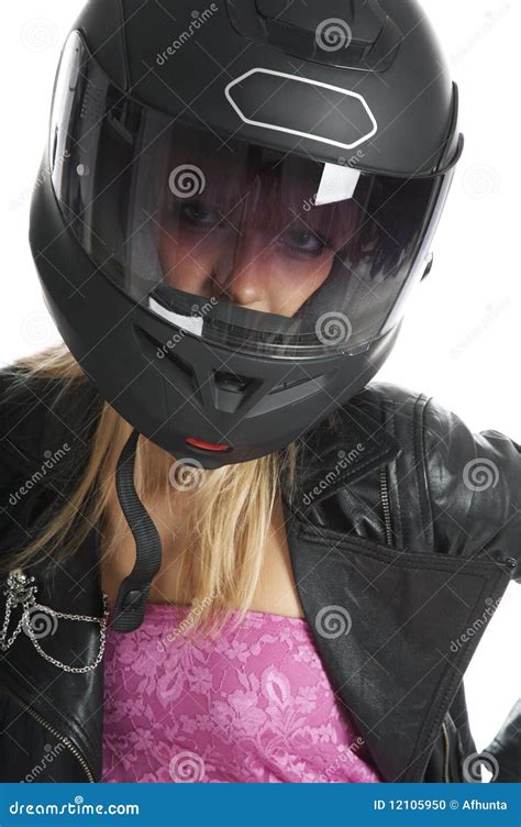 The Beautiful Girl With A Motorcycle Helmet Stock Photo Image 12105950