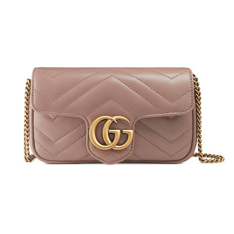 Gucci Gg Marmont Matelassé Leather Super Mini Bag In Pink Lyst
