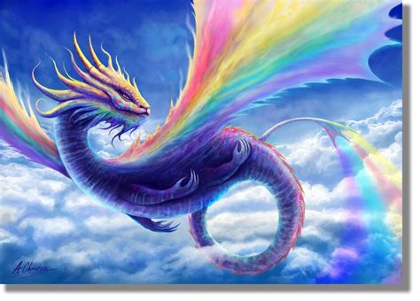 Rainbow Dragon Fantasy Art Print — Anthony Christou Illustration