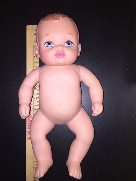 Water Baby Babies Doll Vintage Lauer Toys Tall Tan Hair Blue