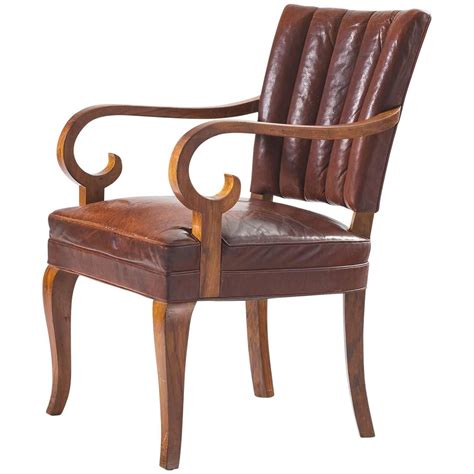 1960's danish mid century leather armchair. Danish Armchair in Original Leather and Walnut | See more ...