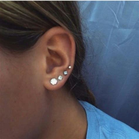 Four Ear Piercings Goals Three Ear Piercings Ear Piercings Cute Ear