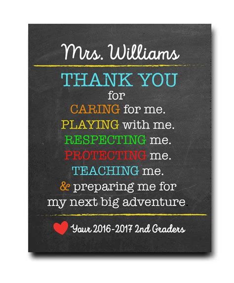Happy teacher's day to my most beloved. Thank You Teacher Print | Daycare teacher gifts, Thank you ...