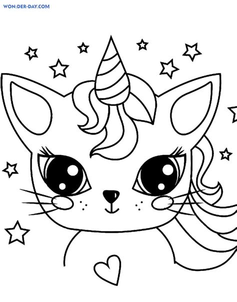 Dibujo De Gato Unicornio Para Colorear Wonder Day Com