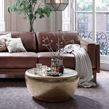 Upgrade your living room has never been easier with this unique coffee. Hammered Metal Drum Coffee Table | west elm