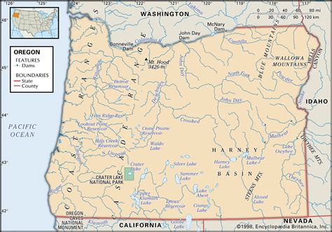 Oregon Mountains Oregon Map Map