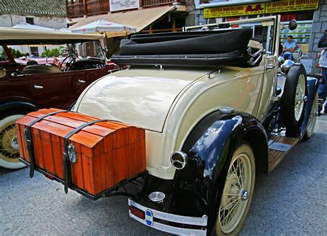 Spain Trunk Wooden Trunk Antique Car Vintage 20 Inch By 30 Inch