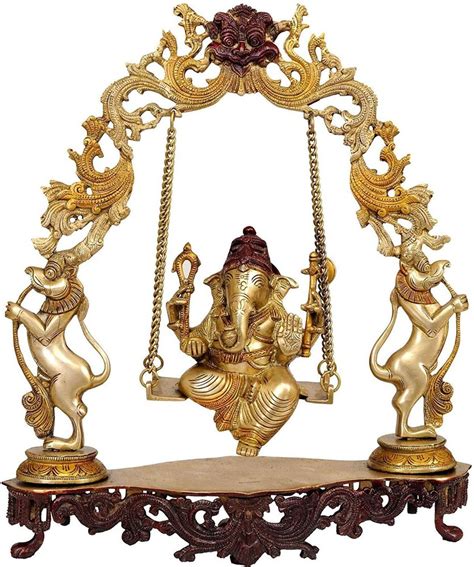 Golden Brass Swing Ganesha Statue At Rs 800 In Aligarh Id 23688351091