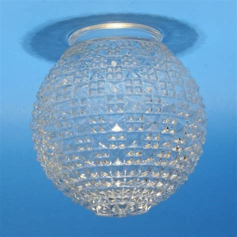 Vintage Round Replacement Light Fixture Globe Clear Square Hobnail Glass 6 Ebay