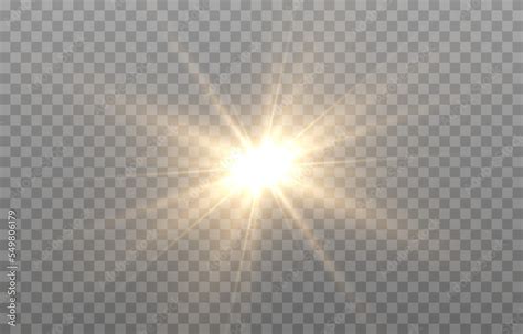 Vecteur Stock Vector Light On Isolated Transparent Background Sun Rays Of Light Png Magic