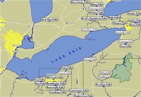Map Of Lake Erie Waterfalls Lake Erie Ohio Day Trips In Ohio Lake Erie