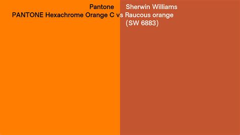 Pantone Hexachrome Orange C Vs Sherwin Williams Raucous Orange Sw