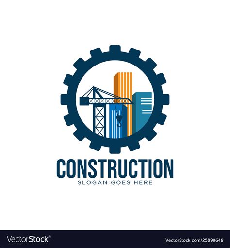 Construction Logo Design Concept Royalty Free Vector Image