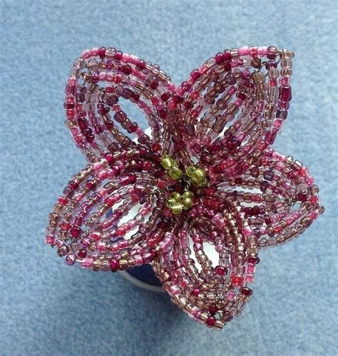 French Beaded Flower A Beaded Brooch Jewelry On Cut Out Keep