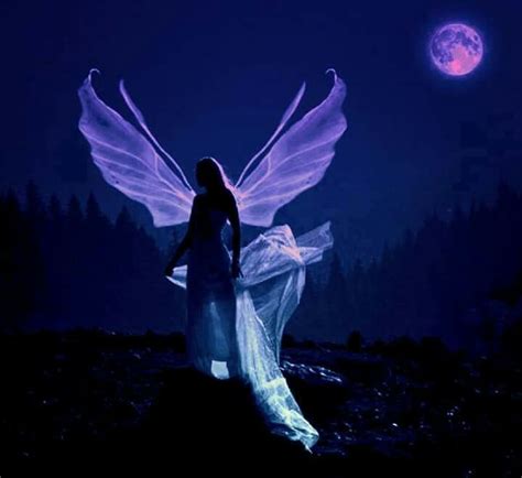 Fairy In The Full Moon Angel Angels In Heaven Angel Artwork