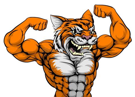 Tiger Man Mascot Stock Vector Illustration Of Logo Animal 64106257