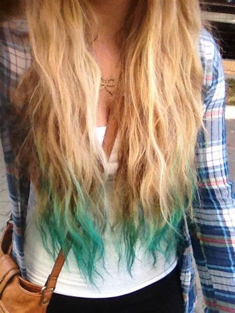 Turquoise Dip Dyed Hair Hair Dos Pinterest Turquoise Awesome And