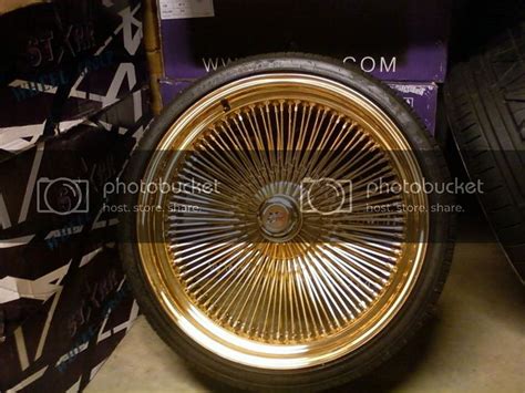 22 All Gold Triple Stamped Dayton Wire Wheels Lowrider