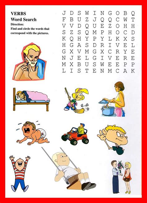 Verbs Word Games For Kids