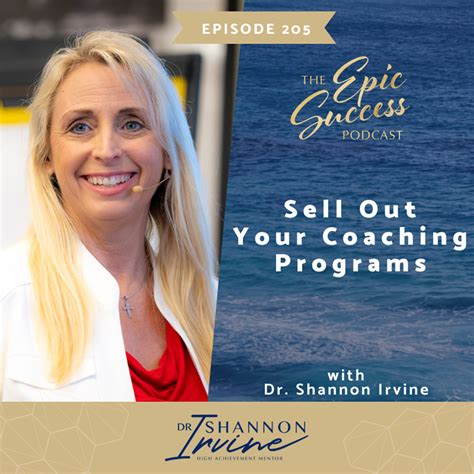 Sell Out Your Coaching Programs With Dr Shannon Irvine Dr Shannon Irvine