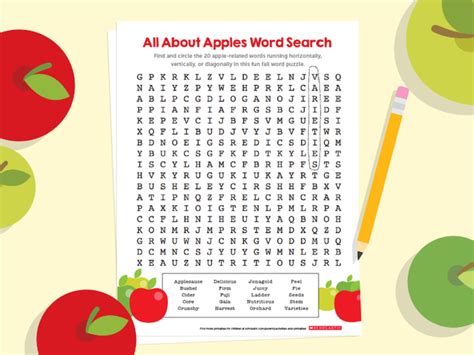All About Apples Word Search Puzzle For Fall Scholastic Parents