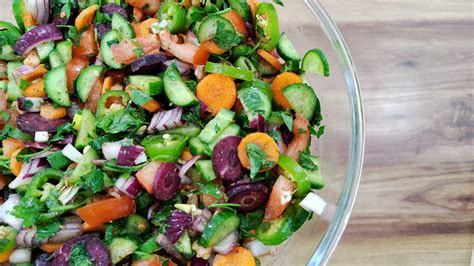 Delicious Vegan Salad Recipe Easy And Quick Vegetable Salad Asmr