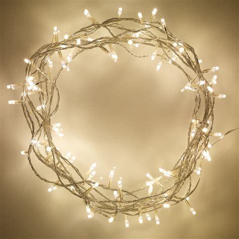 200 Warm White Led Fairy Lights On Clear Cable Uk