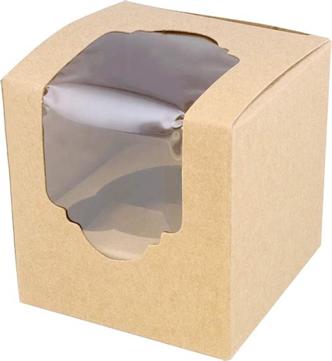 Amazon｜spec101 Mini Cupcake Boxes Bulk Pack Of 50 Single Kraft Brown