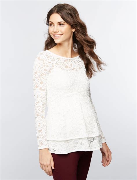 Lace Peplum Maternity Top A Pea In The Pod Maternity