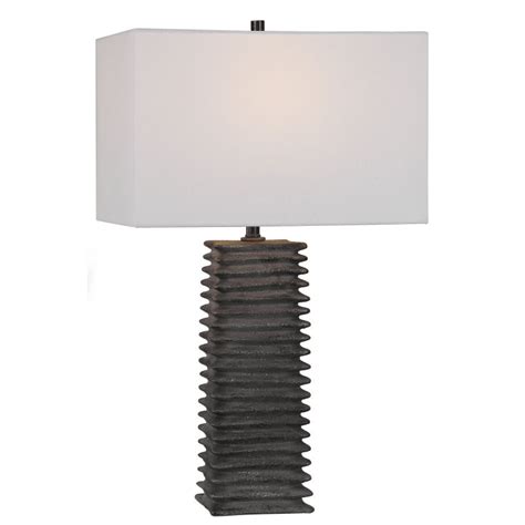 Sanderson Metallic Charcoal Table Lamp In Gray By Uttermost