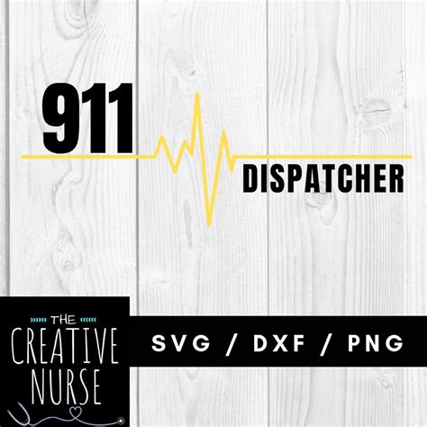 Instant Download Cut File 911 Dispatcher Heart Beat Svg Pdf Etsy