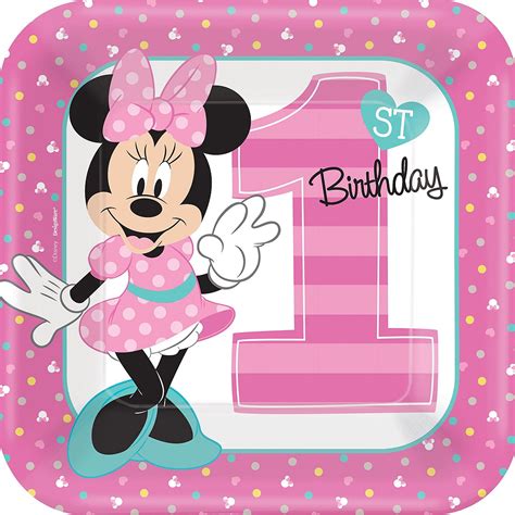 1st Birthday Minnie Mouse Deluxe Party Kit For 32 Guests Party City