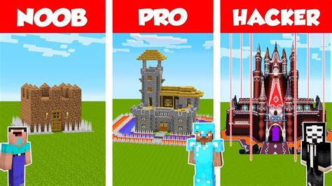 Minecraft Noob Vs Pro Vs Hacker Safest Castle Base Challenge In