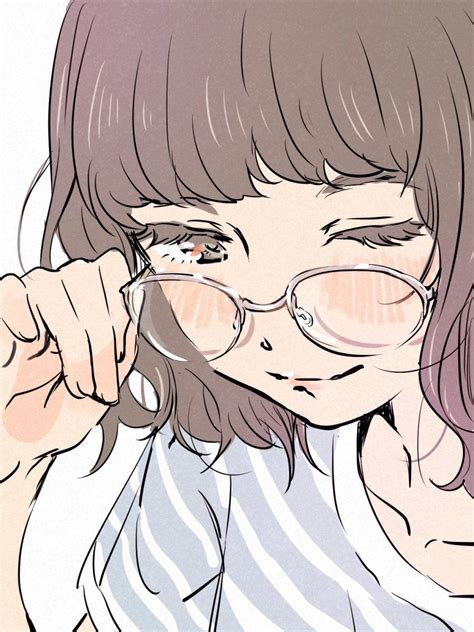 6 Anime Icons Girl Glasses Anime Art Anime Art Girl Anime Drawings