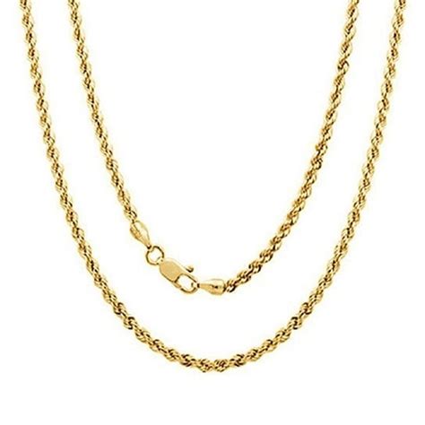 Megadealzzz 14k Solid Gold Diamond Cut Rope Chain Necklace Walmart