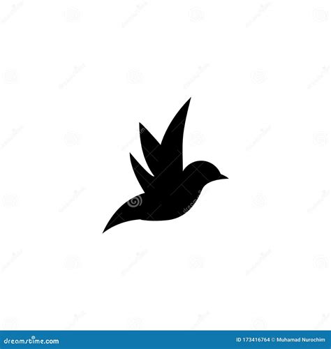 Simple Black Bird Logo Design Stock Vector Illustration Of Elegance